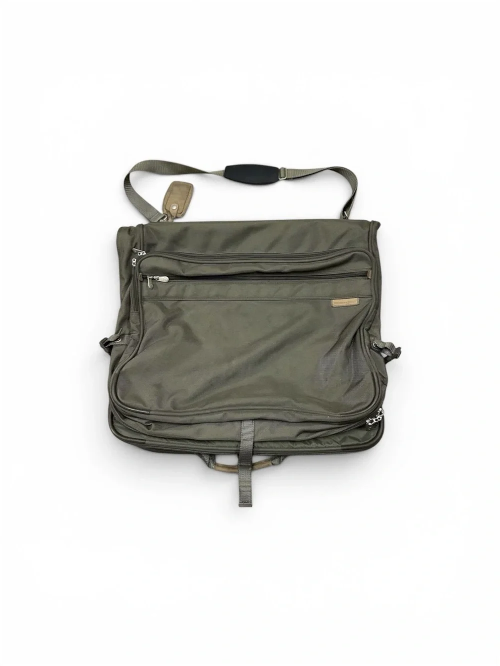 Briggs & Riley Olive Travel Garment Bag with Shoulder Strap